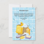 Modern Rubber Ducky Bubbles Baby shower Bedankkaart (Voorkant)
