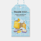 Modern Rubber Ducky Bubbles Baby shower Cadeaulabel (Voorkant)