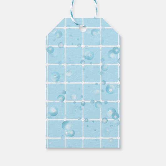 Modern Rubber Ducky Bubbles Baby shower Cadeaulabel (Achterkant)