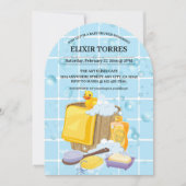 Modern Rubber Ducky Bubbles Baby shower Kaart (Voorkant)