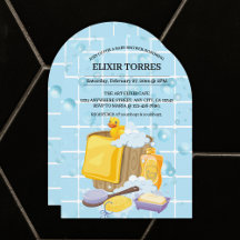 Modern Rubber Ducky Bubbles Baby shower