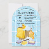 Modern Rubber Ducky Bubbles Baby shower Kaart (Voorkant)
