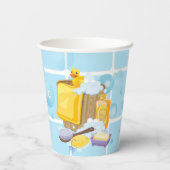 Modern Rubber Ducky Bubbles Baby shower Papieren Bekers (Achterkant)