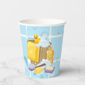 Modern Rubber Ducky Bubbles Baby shower Papieren Bekers (Voorkant)