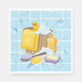 Modern Rubber Ducky Bubbles Baby shower Servet (Voorkant)