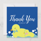 Modern Rubber Eucks Geel Baby shower Dank u wel (Voorkant)