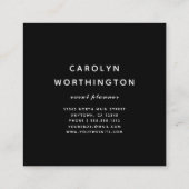 Modern Ruby Red Folie White marble Black Vierkante Visitekaartje (Achterkant)