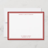 Modern Ruby Red Name & Address Note Card Notitiekaartje (Voorkant)