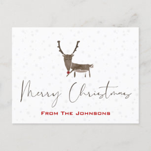 Modern Rudolf Holiday Briefkaart