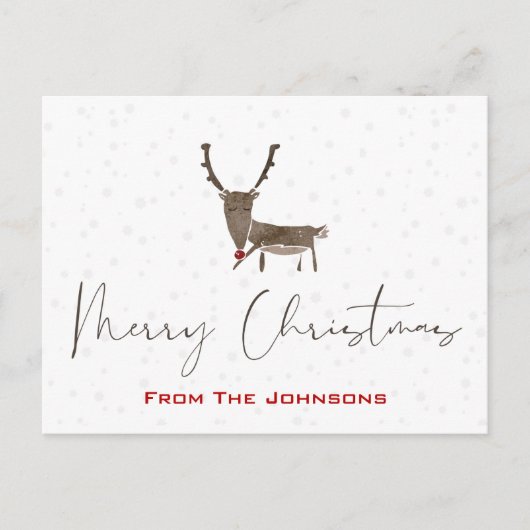 Modern Rudolf Holiday Briefkaart (Voorkant)