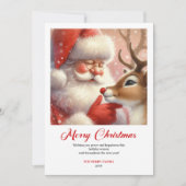 Modern Rudolph Santa Claus Humor Christmas Greetin Feestdagenkaart (Voorkant)