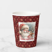 Modern Rudolph Santa Cute Christmas Party Cup Art Papieren Bekers (Achterkant)
