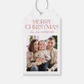 Modern Rust Merry-kerstfoto Cadeaulabel (Voorkant)
