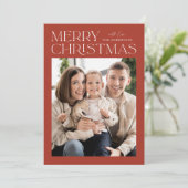 Modern Rust Merry-kerstfoto Feestdagenkaart (Staand voorkant)