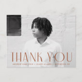 Modern Rust Photo Afstuderen Bedankt Briefkaart (Voorkant)