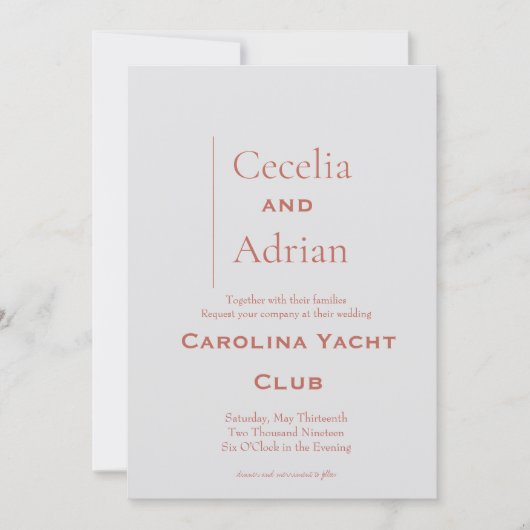 Modern Rust Wedding Uitnodiging (Voorkant)