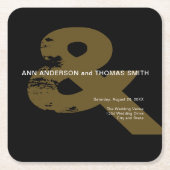 Modern Rustic Ampersand Wedding Mok Square Paper C Kartonnen Onderzetters (Voorkant)