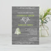 Modern Rustic Barn Wood Weddenschap Kaart (Staand voorkant)