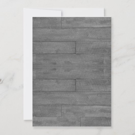 Modern Rustic Barn Wood Weddenschap Kaart (Achterkant)