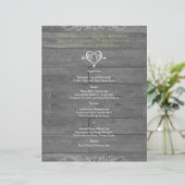 Modern Rustic Barn Wood Wedding Menu (Staand voorkant)