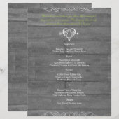 Modern Rustic Barn Wood Wedding Menu (Voorkant / Achterkant)