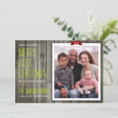 Modern Rustic Beachy-kerstfotokaart Feestdagenkaart (Staand voorkant)