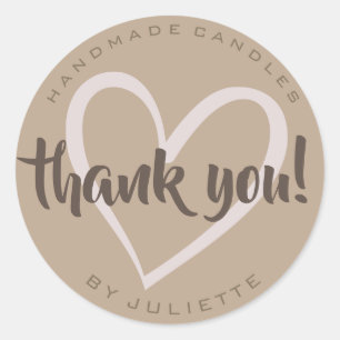 Modern Rustic Bedankt dat je van hart houdt Natuur Ronde Sticker