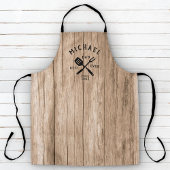 Modern Rustic BEST DAD EVER Cool Retro Wood Adult Schort