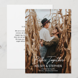 Modern Rustic Better Together Photo Verloving Aankondiging