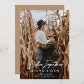 Modern Rustic Better Together Photo Verloving Ann Aankondiging (Voorkant / Achterkant)