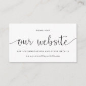 Modern Rustic Black and White Wedding Website Informatiekaartje (Voorkant)