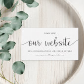 Modern Rustic Black and White Wedding Website Informatiekaartje