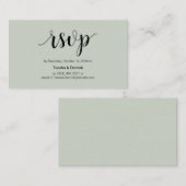 Modern Rustic, Black en Sage, online RSVP Informatiekaartje (Voorkant / Achterkant)