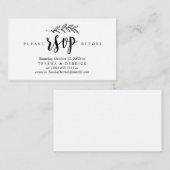 Modern Rustic, Black font, Wedding Party RSVP Informatiekaartje (Voorkant / Achterkant)