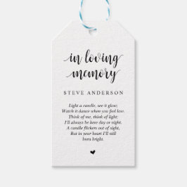 Modern Rustic Black, Funeral Memorial Service Cadeaulabel