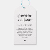 Modern Rustic Black, Funeral Memorial Service Cadeaulabel (Voorkant)