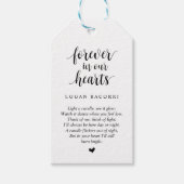 Modern Rustic Black, Funeral Memorial Service Cadeaulabel (Voorkant)
