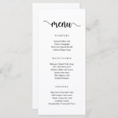 Modern Rustic Black Script, Weddenrenmenu Menu (Voorkant / Achterkant)