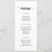 Modern Rustic Black Script, Weddenrenmenu Menu (Voorkant)