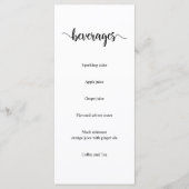 Modern Rustic Black Script, Wedding Beverages Menu (Voorkant)