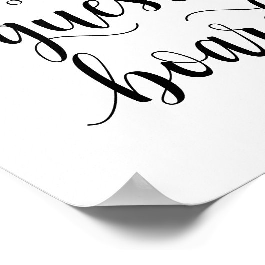 Modern Rustic Black Wedding Our Guest Board Poster (Hoek)