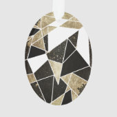 Modern Rustic Black White en Faux Gold Geometric Ornament (achterkant)