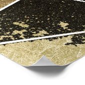Modern Rustic Black White en Faux Gold Geometric Poster (Hoek)