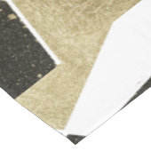 Modern Rustic Black White en Faux Gold Geometric Tafelkleed (Gekanteld)