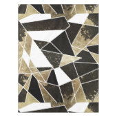 Modern Rustic Black White en Faux Gold Geometric Tafelkleed (Voorkant)