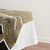 Modern Rustic Black White en Faux Gold Geometric Tafelkleed (Voorbeeld)