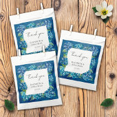Modern Rustic Blue Hydrangeas Floral Wedding Bedankzakje