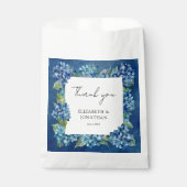 Modern Rustic Blue Hydrangeas Floral Wedding Bedankzakje (Voorkant)