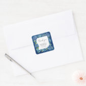 Modern Rustic Blue Hydrangeas Floral Wedding Vierkante Sticker (Envelop)