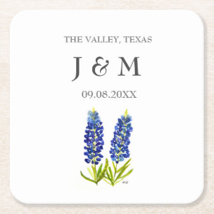 Modern Rustic Bluebonnet Custom Boho Gifts Wedding Kartonnen Onderzetters